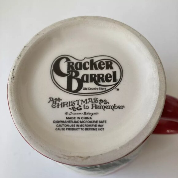 Red Cardinal Cracker Barrel Coffee Mug Cup Christmas Ceramic Susan Winget Robin - Picture 9 of 12